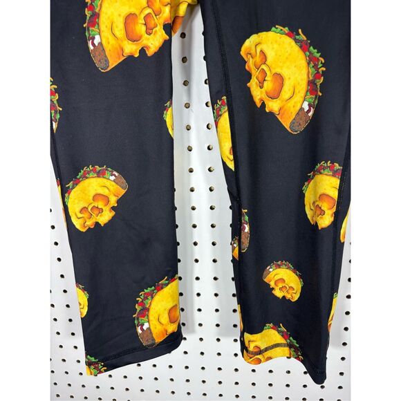 Feed Me Fight Me taco skulls capri leggings size S - Picture 3 of 7